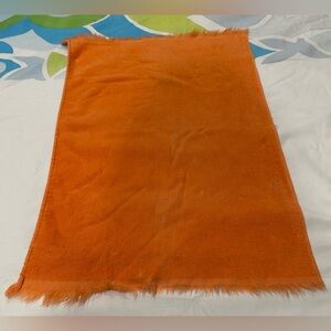 Vintage 60s Orange Fringe Cotton Hand Towel